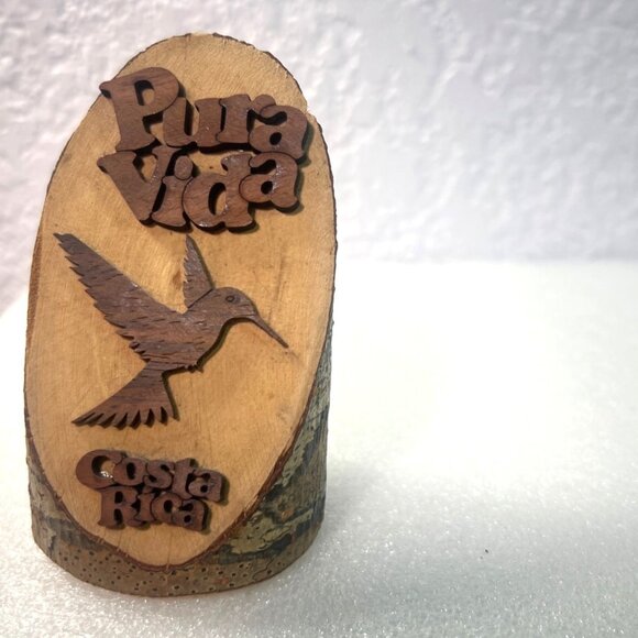 Wooden Hummingbird Hand-carved Souvenir Decor Pura Vida Costa Rica - Picture 1 of 4